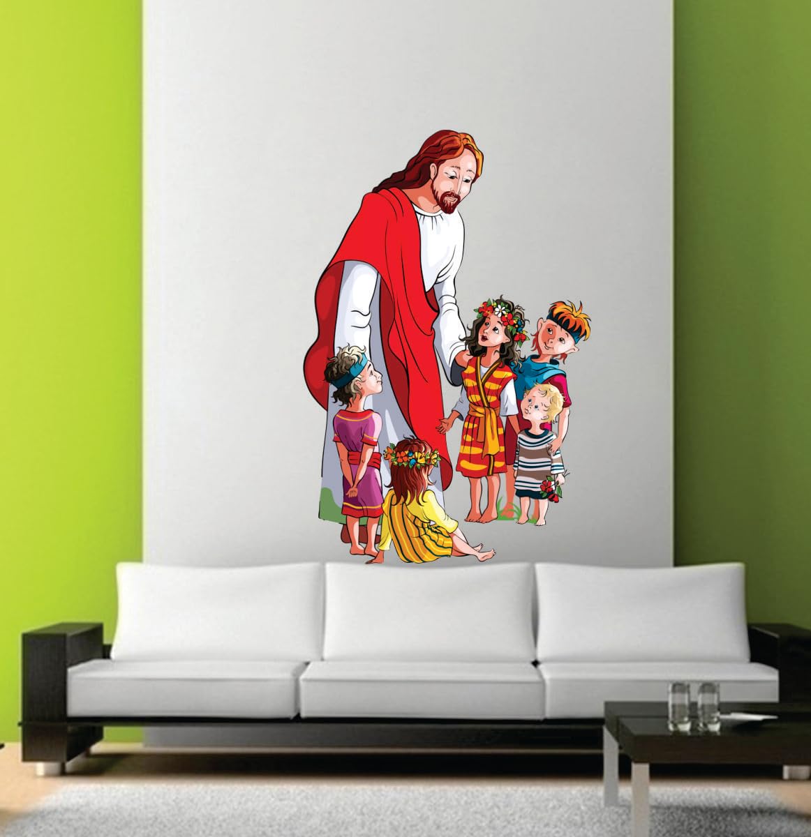 Decor Villa™ Jesus and Children 3D Wall Sticker JUST Peel & Stick New Modern Art & Trendy Wall Stickers for Home, Living Room,Office Bedroom Prayer Room etc Size- (Multicolor, 58 Cm X 40 Cm) (B0CW6F6JPP) Amazon Price History, Amazon Price Tracker