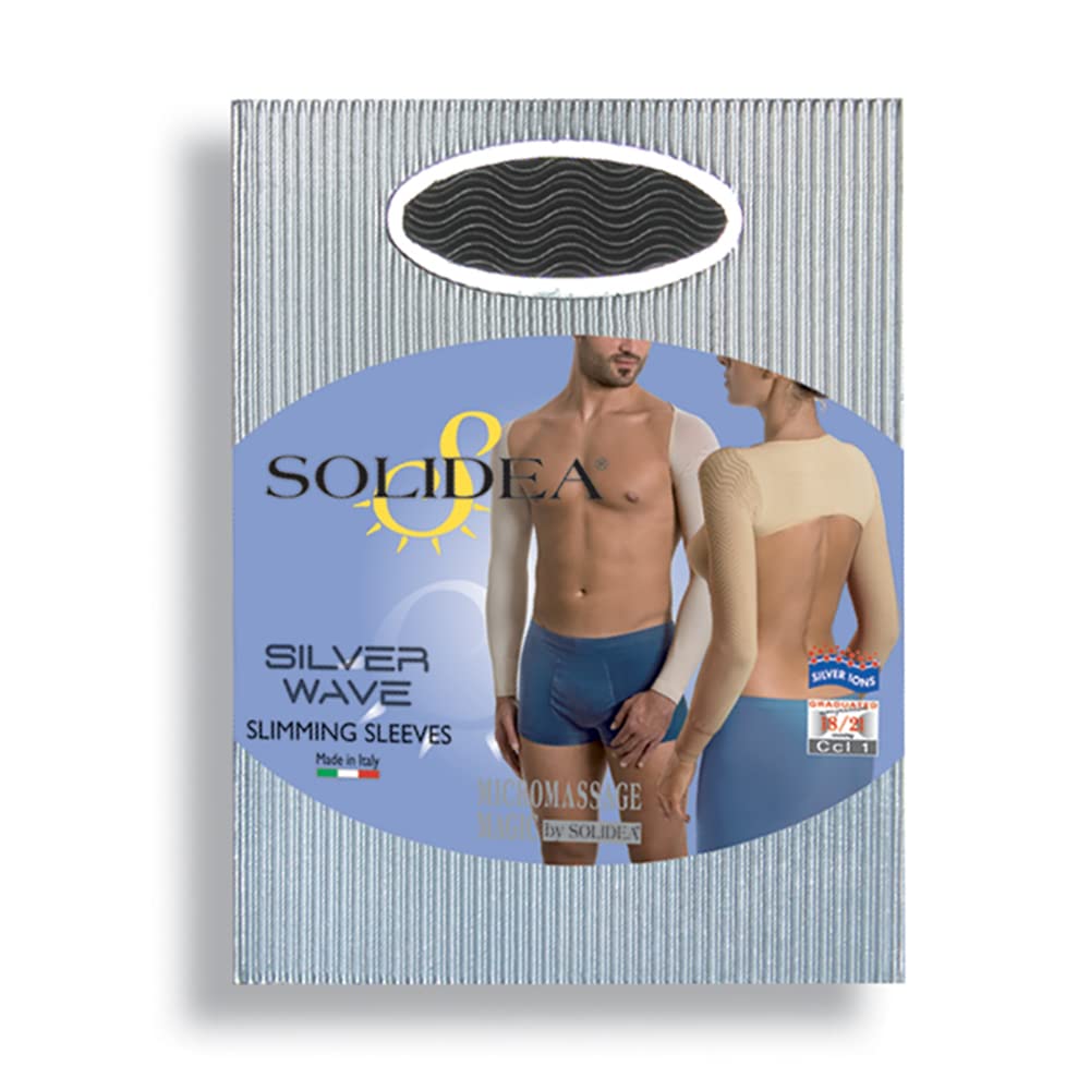 SOLIDEA Manga Compresion Brazo Unisex Slimming Sleeves Compresión Graduada 15/21 mmHg | Mangas Compresion Por Linfedema, Mangas Para Brazos Mujer, Mangas Para Brazos Hombre