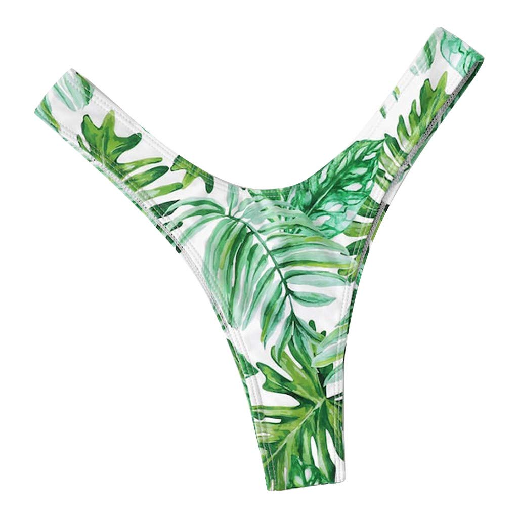 Women Brazilian Cheeky Bikini Bottom Side Tie Knot Thong Bathing Swimsuit Beach Solid G-String