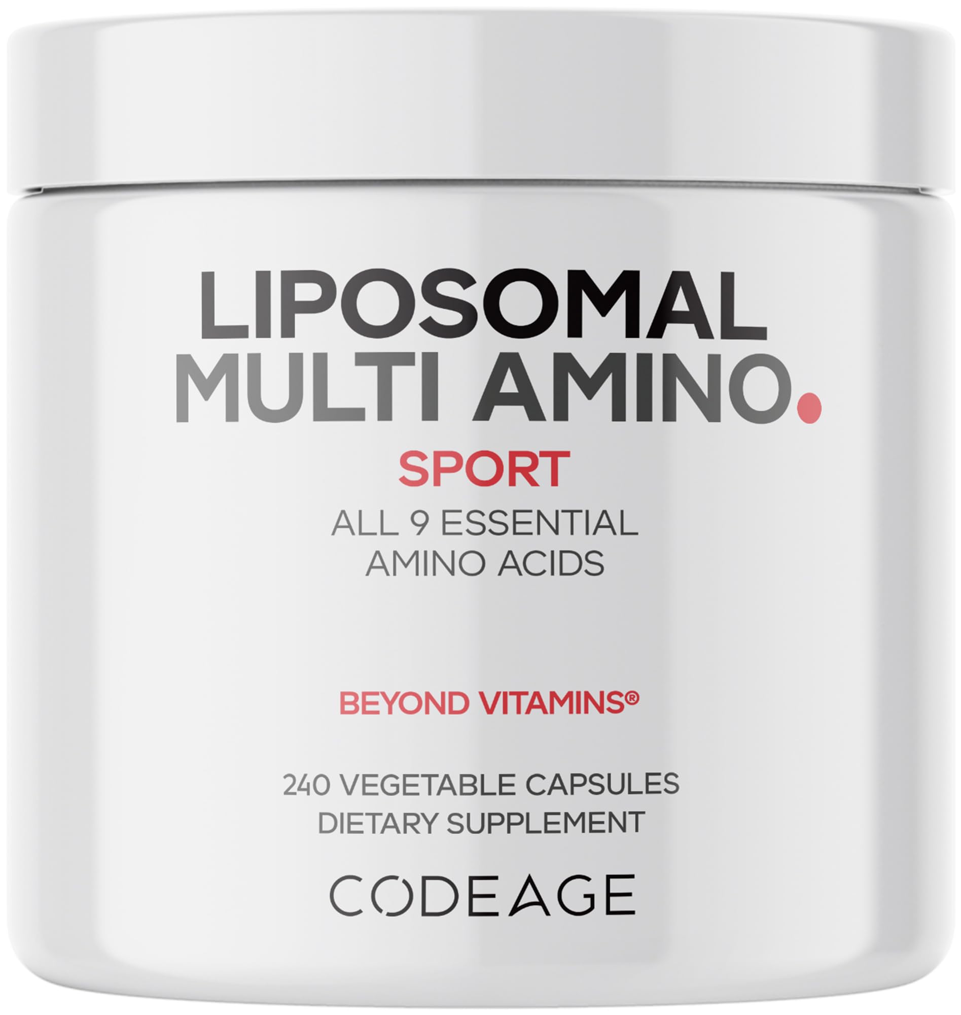 Codeage Multi Amino BCAA & EAA, 9 Essential, Liposomal, 240 Capsules