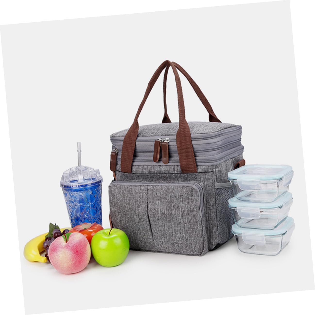 Große Lunch Bag Wasserdichte Bento Tasche mit Isolierung und Frischhaltefunktion für Erwachsene Outdoor Picknick und Praktische Aufbewahrung