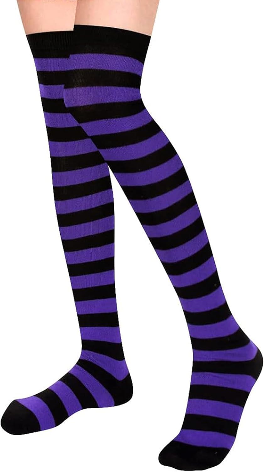 Womens Thigh High Socks Athletic Stripe Cute Colorful Over the Knee High Sock Colorful Long Tube Sock - Image 2