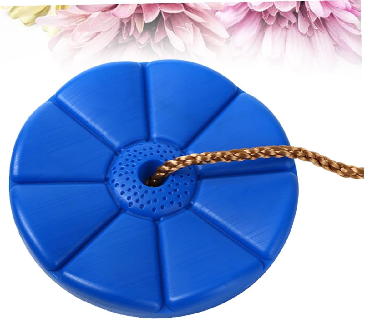 GARVALON Octagonal Disc Swing Seat for Blue Plastic Outdoor Tree Swing with Rope 60kg Load Capacity Backyard Play Set Attachment