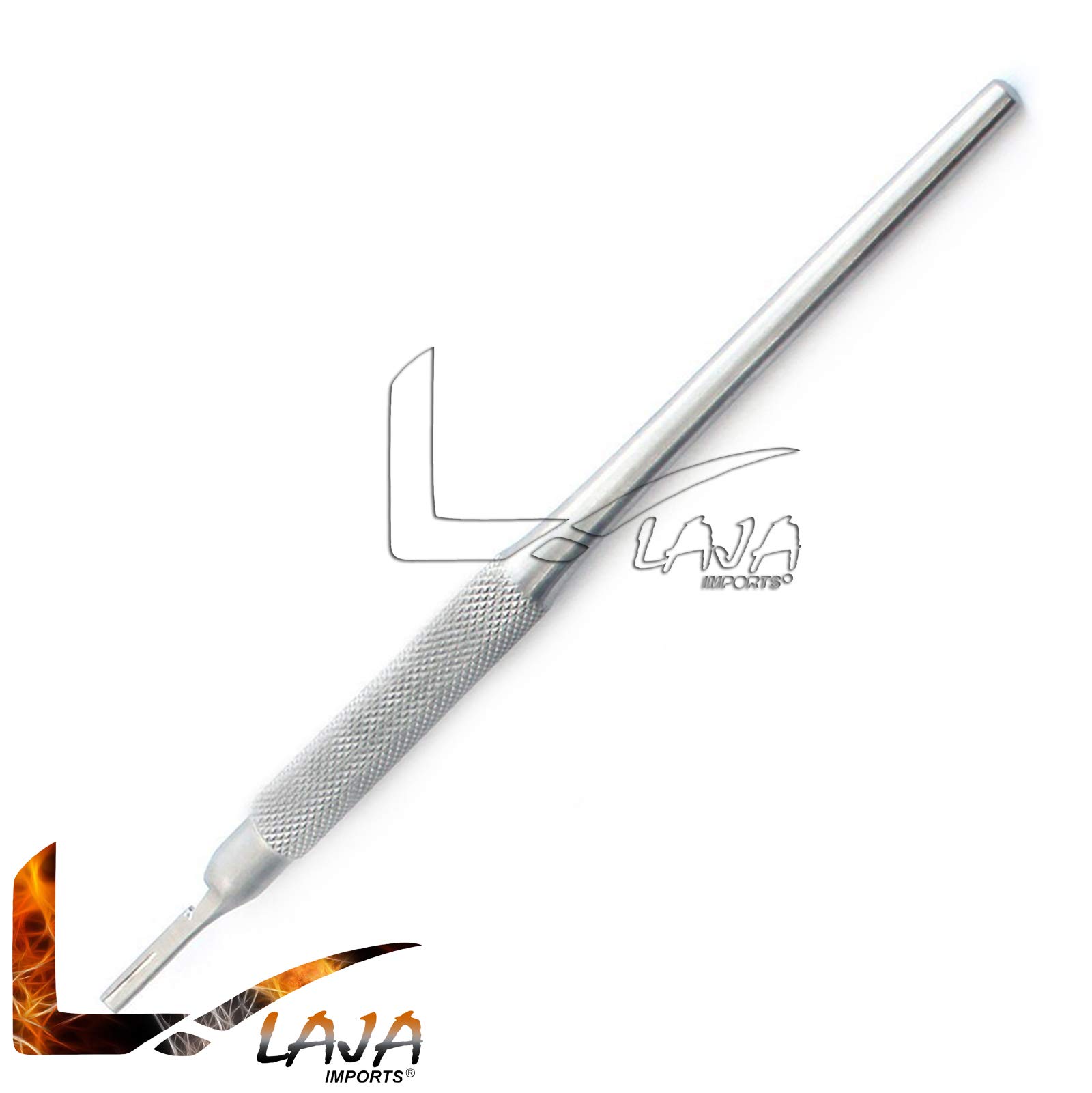 100 Scalpel STERILE Blades #10 with Free Round Scalpel Handle #3 (LAJA IMPORTS Brand)