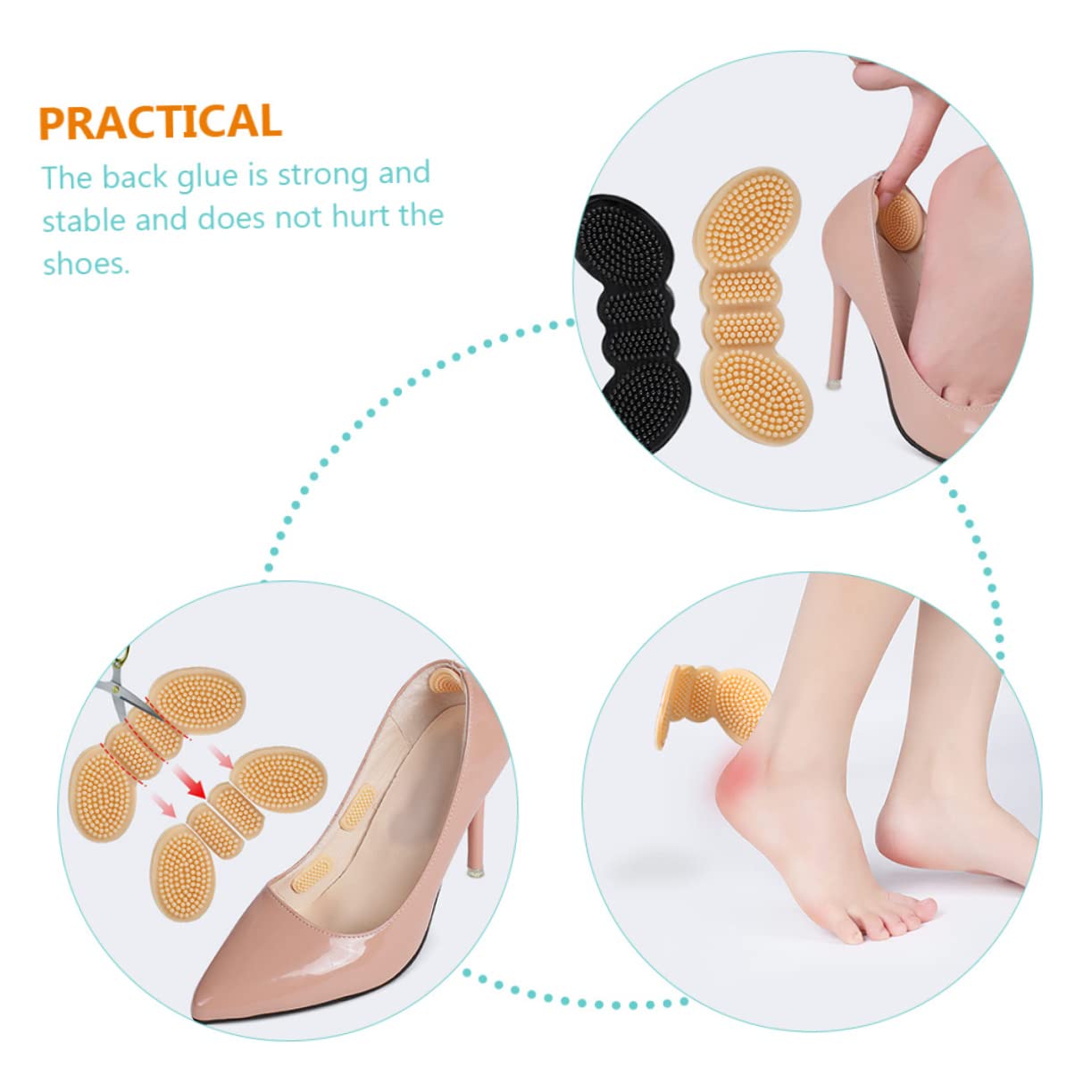 Healvian 16paare Selbstklebende Fersenschutzpolster Aus Silikon Atmungsaktive Fersenkissen Für Damen Und Herren Für High Heels Sport Und Lederschuhe Verhindert Fußschmerzen Und