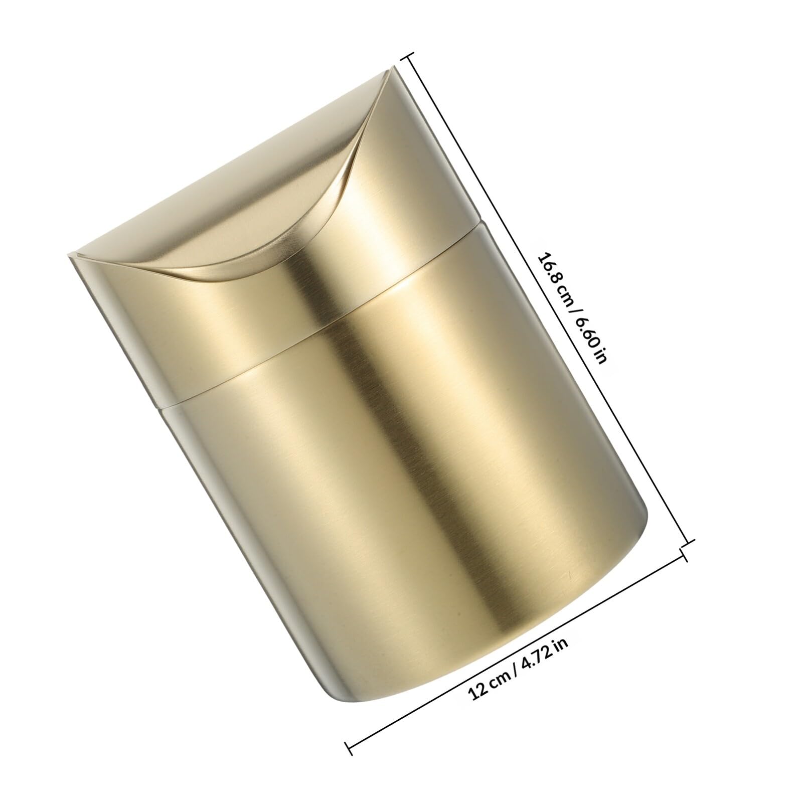 Ciieeo Mini Cestino per Rifiuti da Ufficio in Acciaio Inox 304 con Coperchio, Piccolo Bidone per Scarti di Carta e Spazzatura Domestica, Contenitore Compatto per Scrivania in Soggiorno