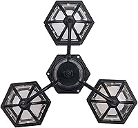 Vista 5 de Trans Globe Lighting TG4189 BK - Luces tradicionales de tres polos para exteriores, color negro