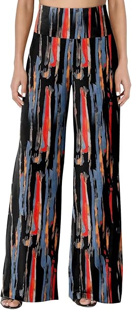 JZC Women's Palazzo Lounge Pants Stretchy Wide Leg Casual Pants Comfy High Waist Flowy Pants S-3XL