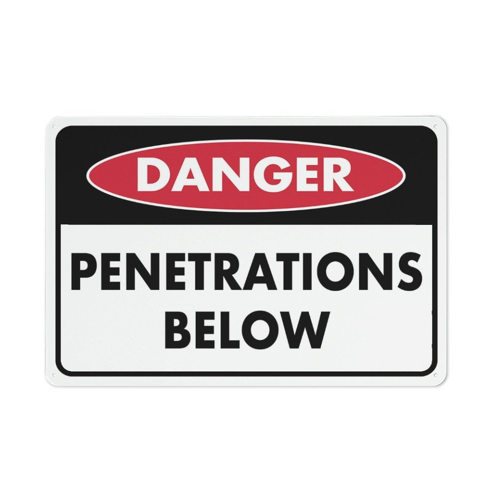 Peiyeety A10 Danger Penetrations Below Sign Outdoor Signs Aluminum 12X8 Inch Uv Ink Printed For House And Business
