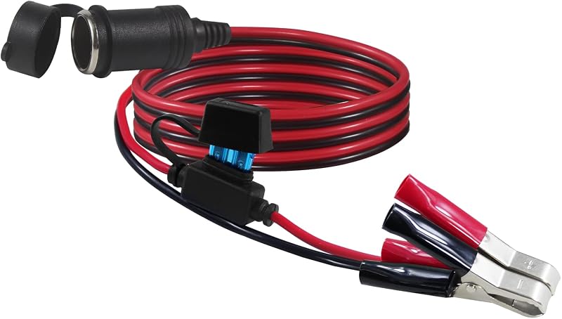 Extensão com soquete fêmea de acendedor 12 V SPARKING e garras para bateria – 0,91 m
