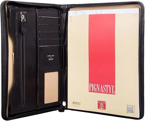 Miniatura 2 de Maxwell Scott Quality Leather Zipped Business Folder The Dimaro Handmade in Italy Night Black