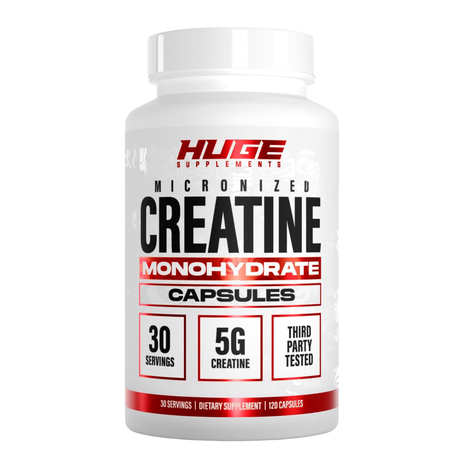 Creatine Monohydrate Capsules, 5g Per Serving, Scientifically Dosed To Maximize Lean Muscle Growth, Strength, Recovery & Performance, Thoroughly Tested For Purity, For Men & Women, Convenient Capsules
