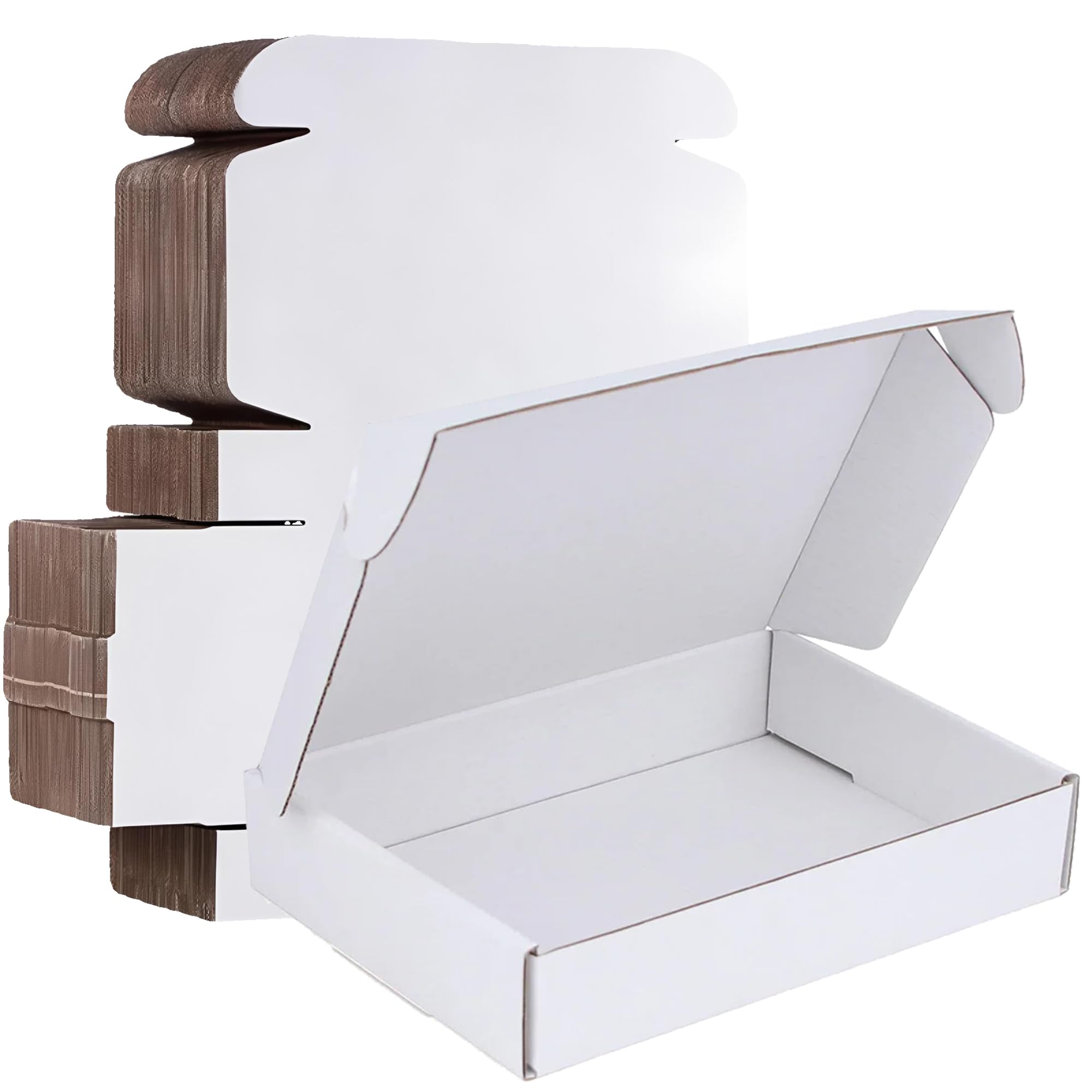 White Cardboard Shipping Boxes - 15x10x4cm Postal Small Parcel Boxes Durable Kraft Corrugated Box with Lids for Business, Mailing, Posting, Delivery, Gift Packaging, Storage (10 Pack)