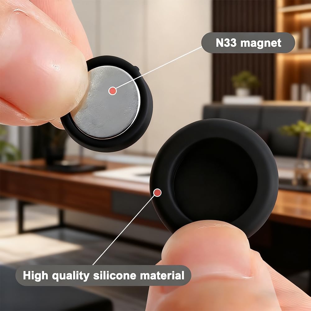 12PCS Reusable Silicone Magnetic Cable Ties, 4.3" Cord Wrap Ties for Cable Bundling, Organizing, Bookmarks & Fridge Magnets (Black)