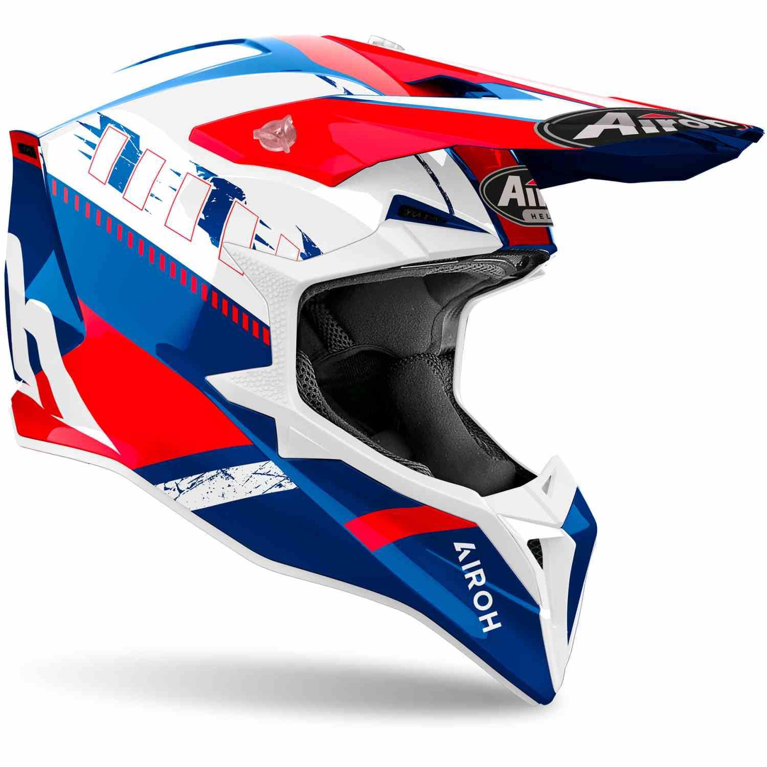 CASCO AIROH OFFROAD WRAAAP FEEL BLUE/RED GLOSS XS