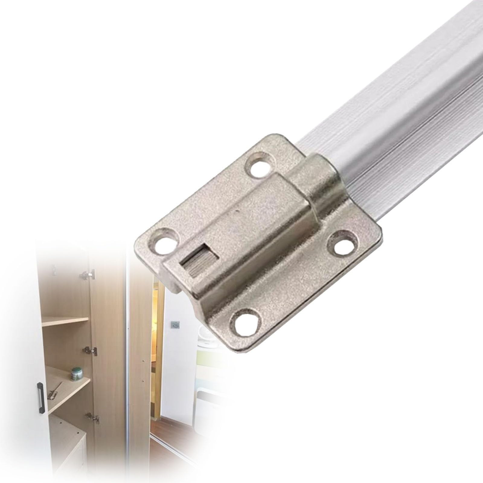 GFLPSQIA Cabinet Door Straightener Kit, Cuttable Aluminum Door Prevent-Sag Brace, Exterior Mount No Groove Adjustable Straightener, Prevents Warping(L 0.75 m)