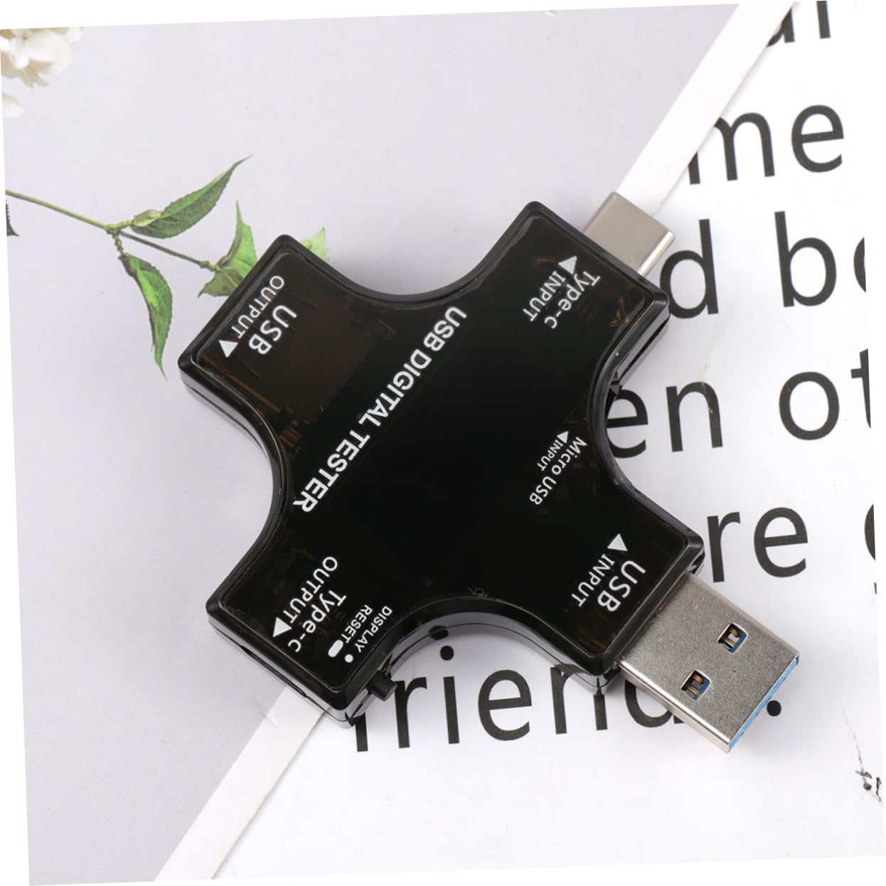 USB Tester Typ-c mit Farbdisplay, 1 Stück, Schwarzer Kunststoff