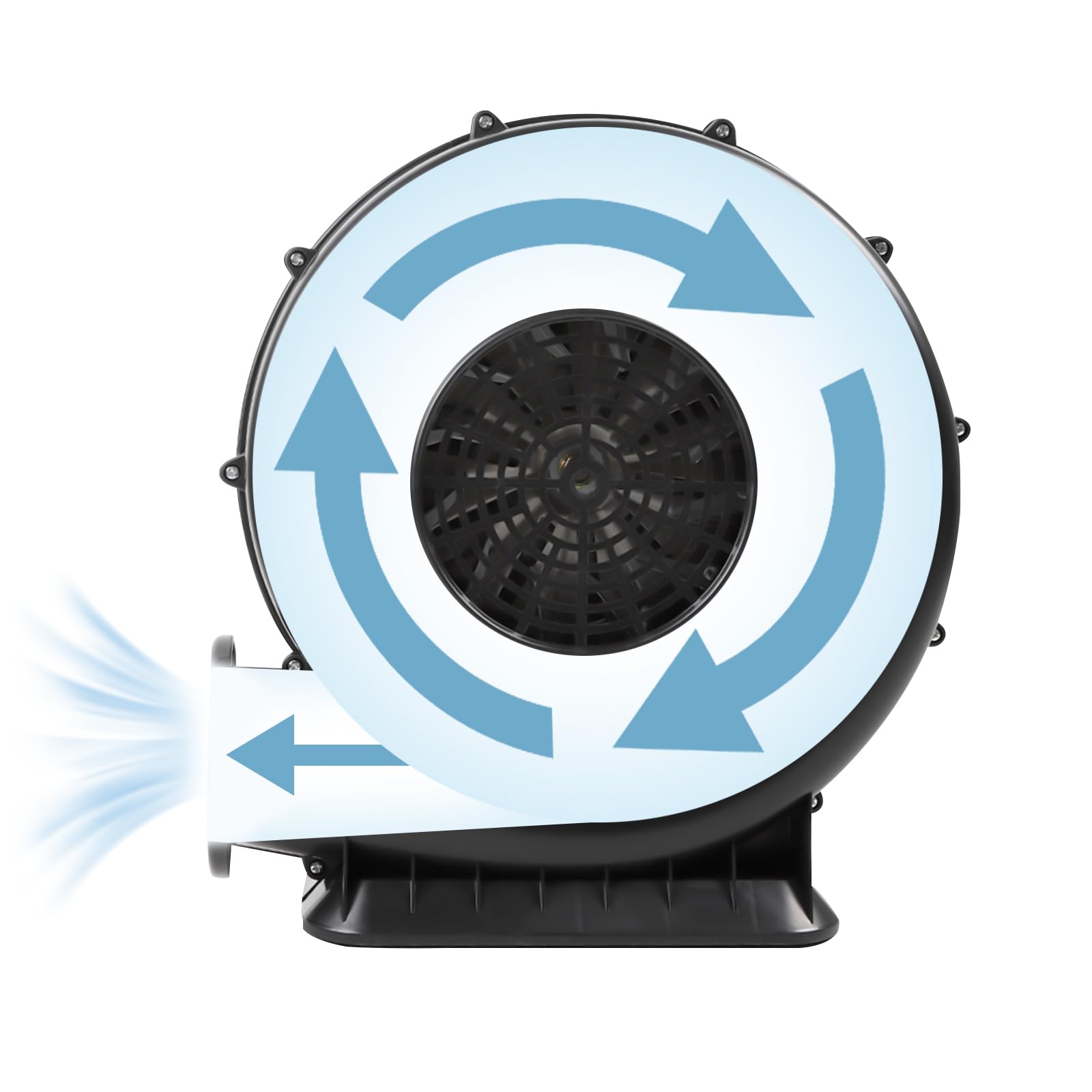 Radialgebläse 420m³/h 220V 2800r Radiallüfter Starke Windkraft Stabiler Betrieb Radialventilator Schnelle Wärmeabfuhr Tragbaren Gebläse für Ballons Aufblasbare Boote (38 * 35 * 19cm)