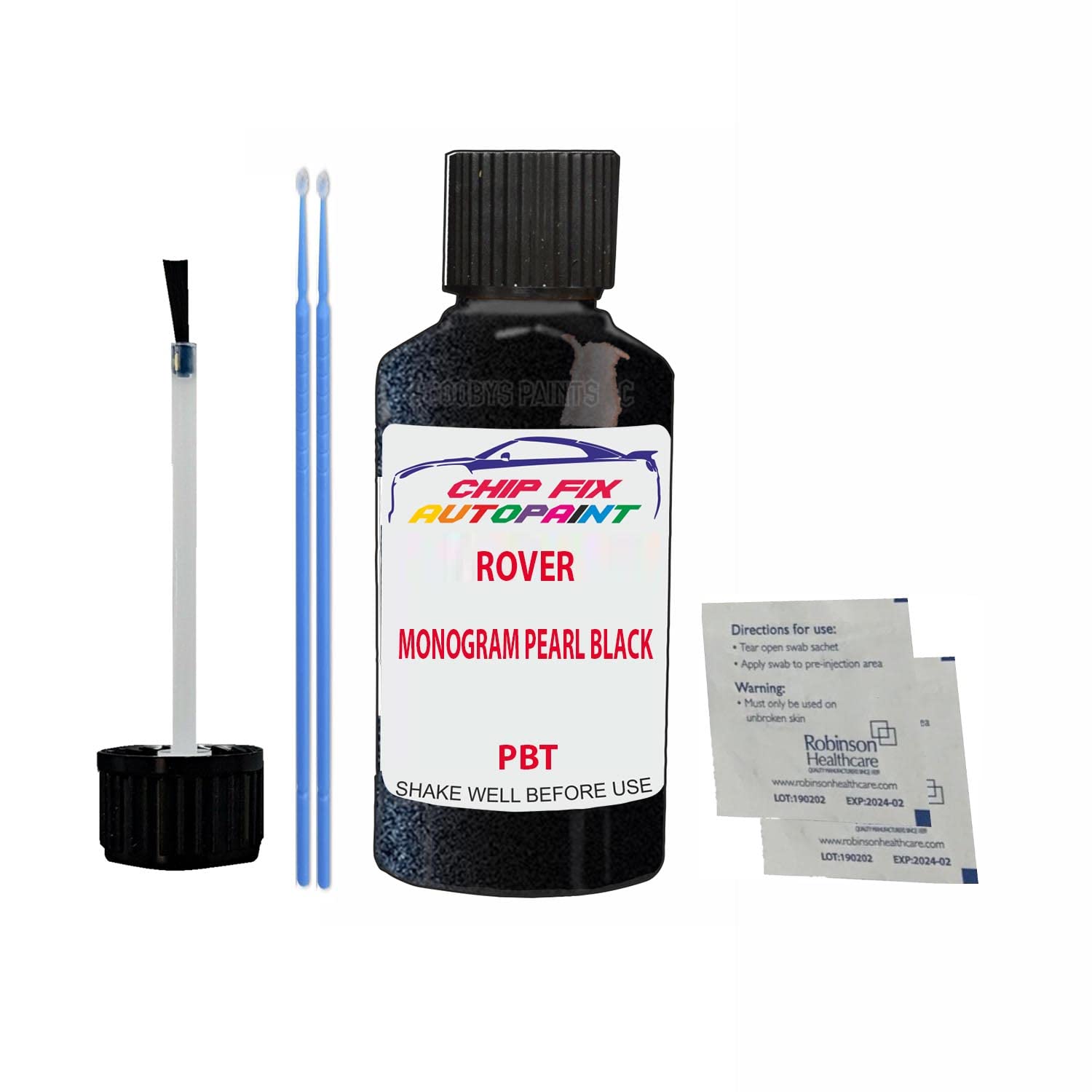 Scoobys Paints Back In The Mix Monogram Pearl Black Touch Up Paint For Rover Mgtf Pbt 2003-2004 30Ml Bottle Brush Scratch Stone Chip Repair Pen