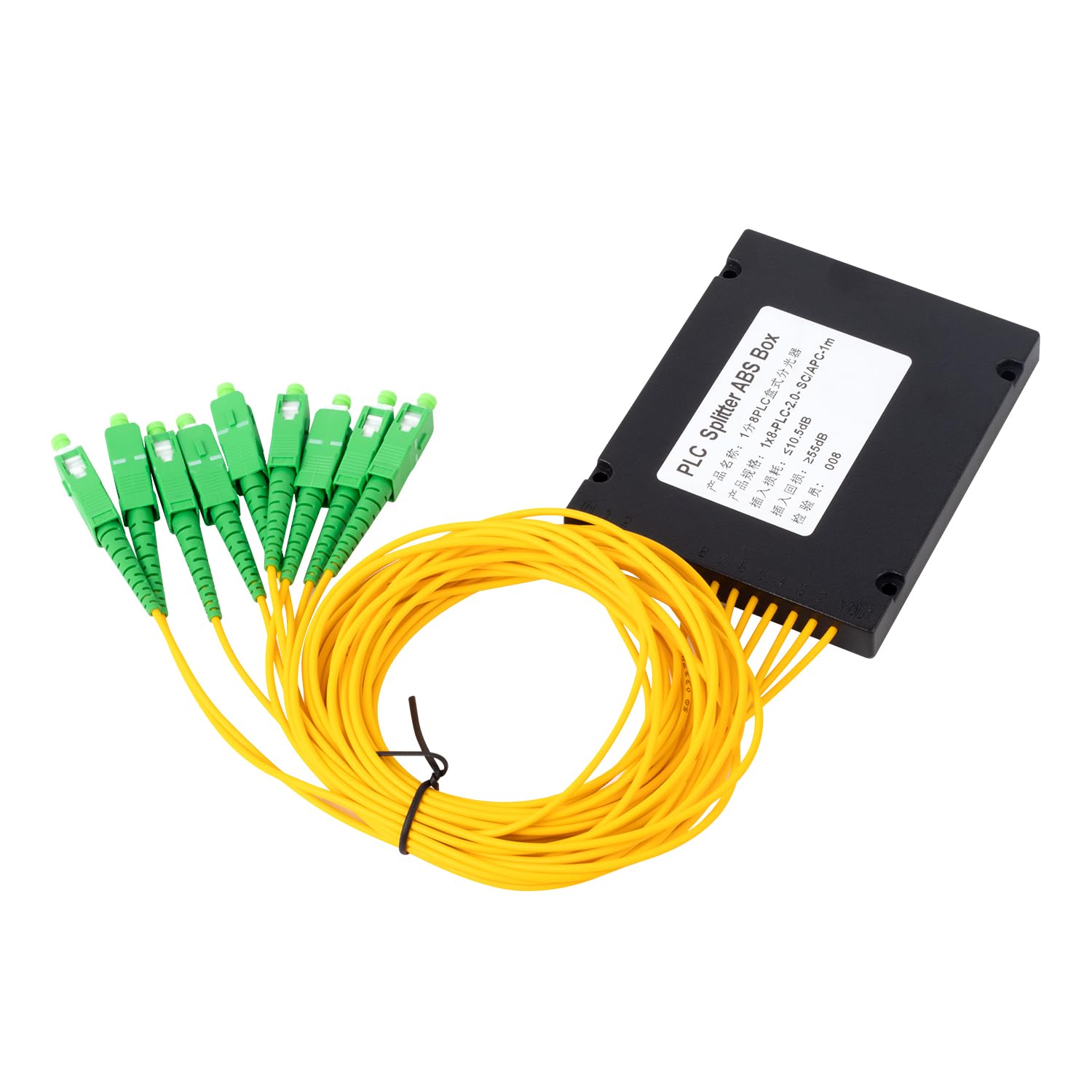 SCAPC PLC Fiber Optic Splitter 1x8, Optic Fiber Splitter for Home Wiring, LAN, Network Rooms, Fiber Distribution Box