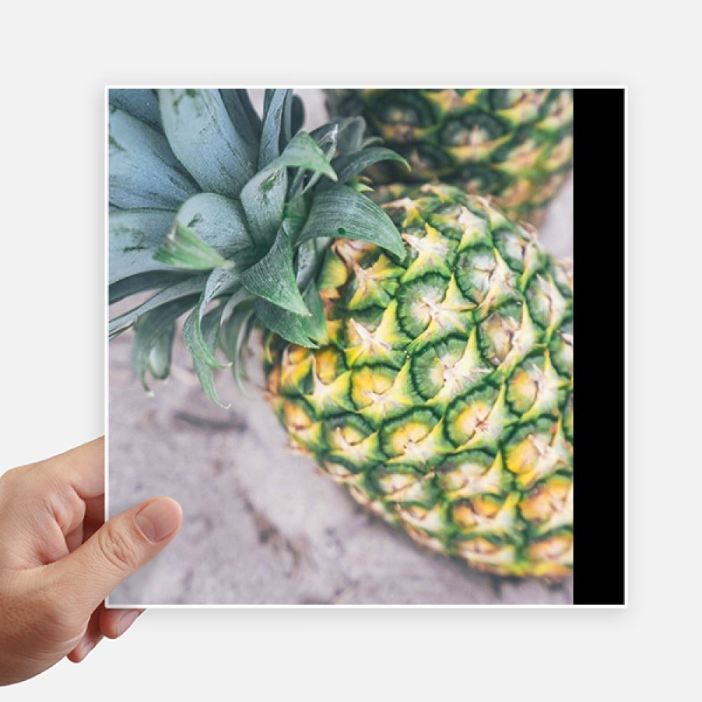 Ananas photo autocollant carré 20 cm multicolor pour décoration mur ordinateur portable et valise