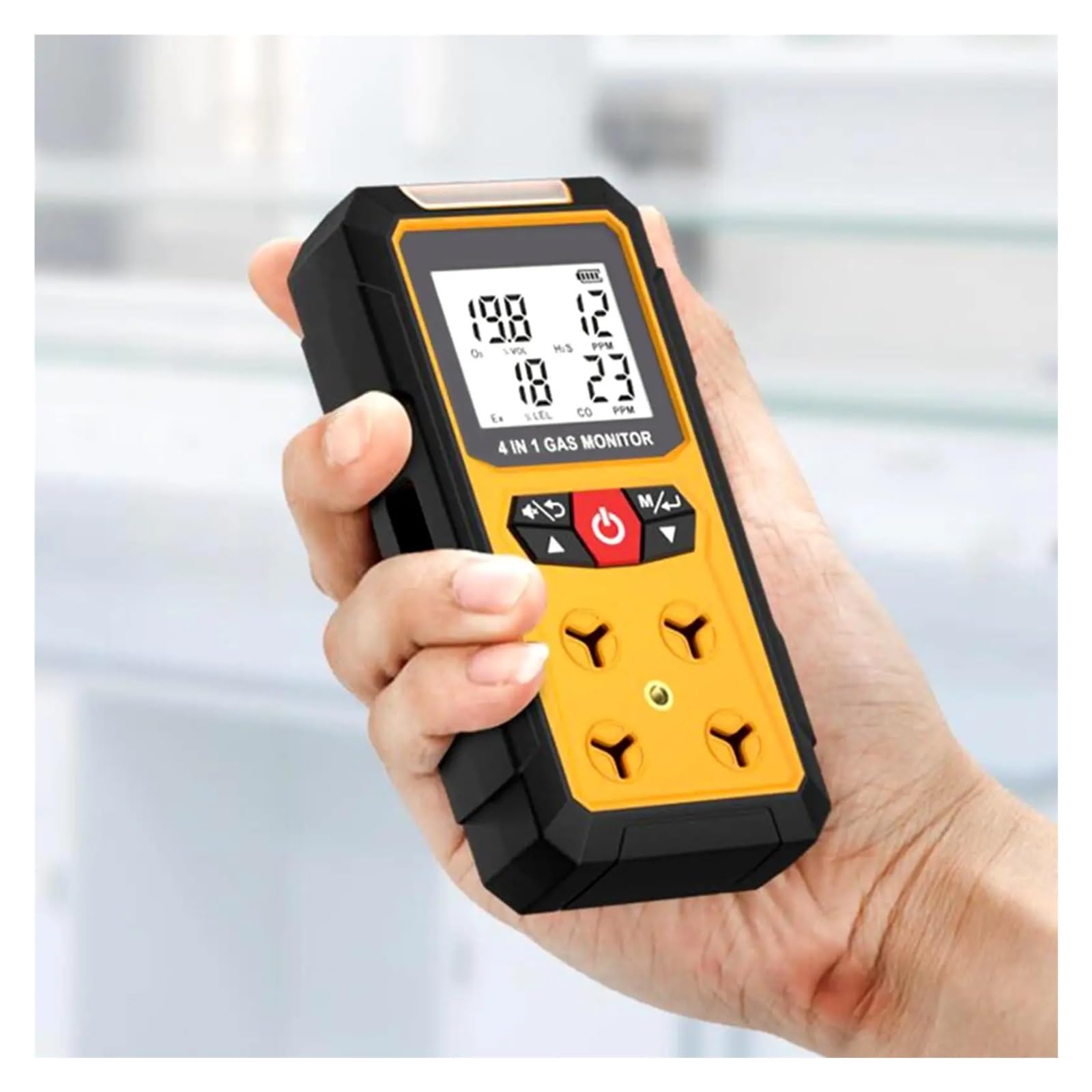 Detector de Gas, Detector de fugas de gas 4 en 1 (H2S, EX, O2, CO): monitor de seguridad confiable for el hogar y el lugar de trabajo con detección precisa