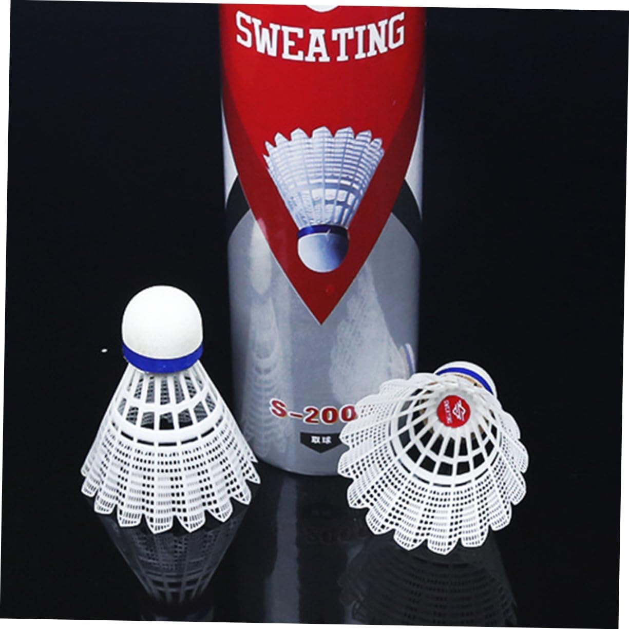 6pcs Lightweight Plastic Shuttlecock for Badminton Training Nylon Balls with Rounded Cork Tips for Beginners and Family Fitness Play White