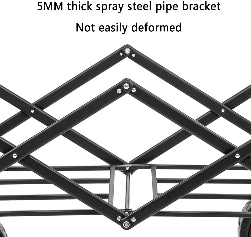 Outdoor Folding Utility Wagon Garden Cart with Roof Heavy Duty Handcart Collapsible Portable Festival Camping Transport Cart Bearing 100 / 220lbs (Color : Style 2)