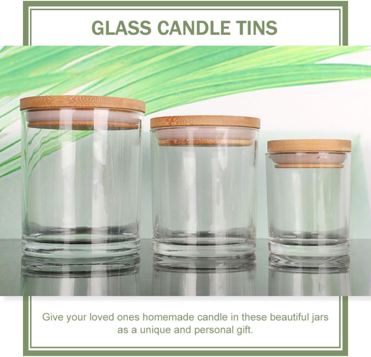 NUOBESTY Empty Glass Candle Jars Practical to Use 5 Sets with Lids with Elegant and Unique Attractive Bottle Design for Candle Making, Aromatherapy, and Parties