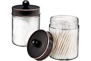 Amolliar Apothecary Jars Bathroom Storage Organizer - Oil Rubbed Bronze