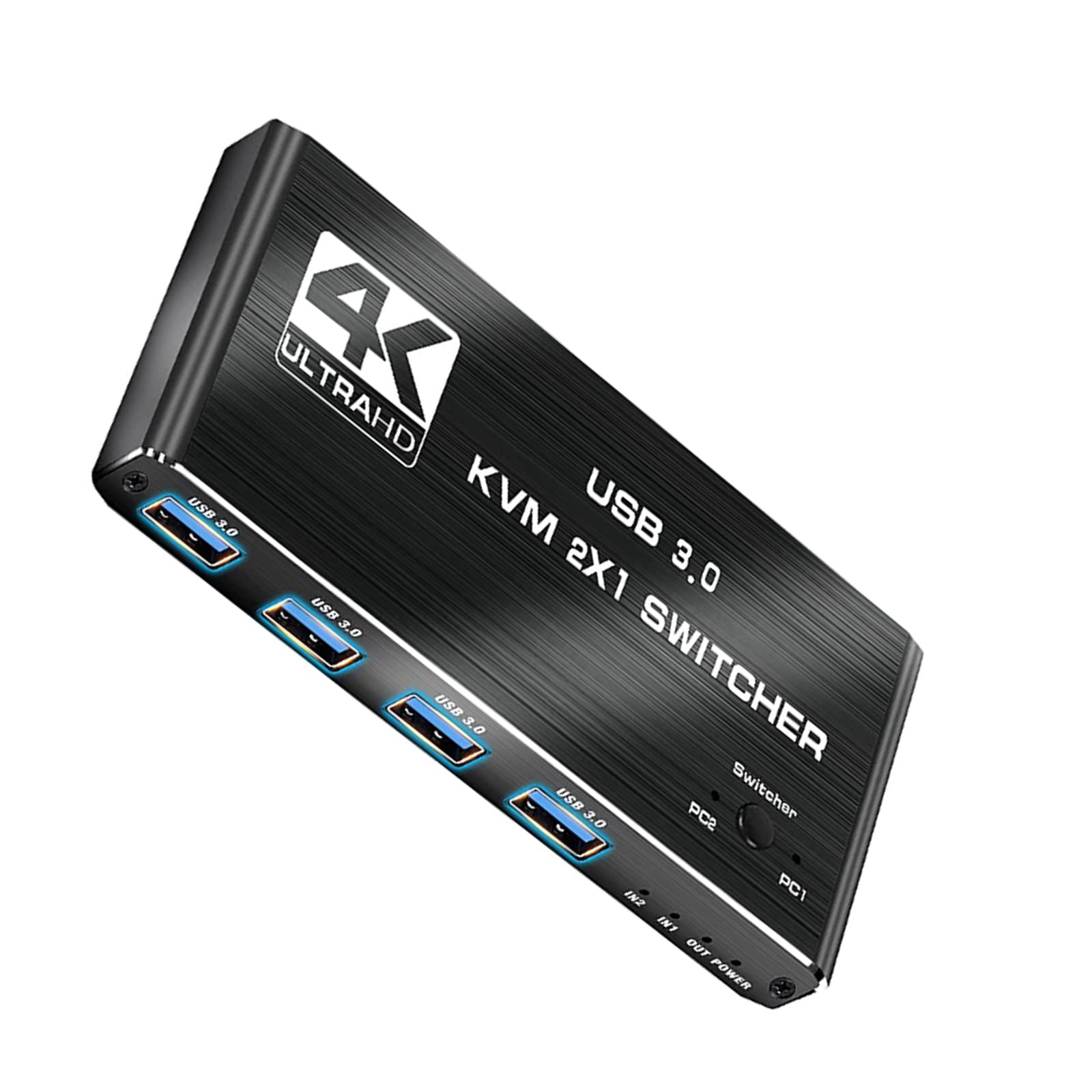 moudoauer 2 in 1 out 4k hdmi kvm switch switcher 2x1, dual monitor switch hdmi switch with 2* usb data cable support hdmi 2.0 hdcp 2.2