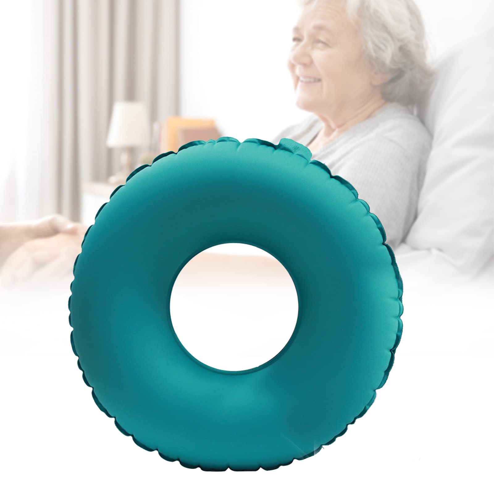 Cojín Inflable De Aire Médico - Cojín Antiescaras para Silla De Ruedas para Coxis, Ciática Y Alivio De La Presión - para Personas Sentadas Prolongadas,Gris (Gris) (Verde)