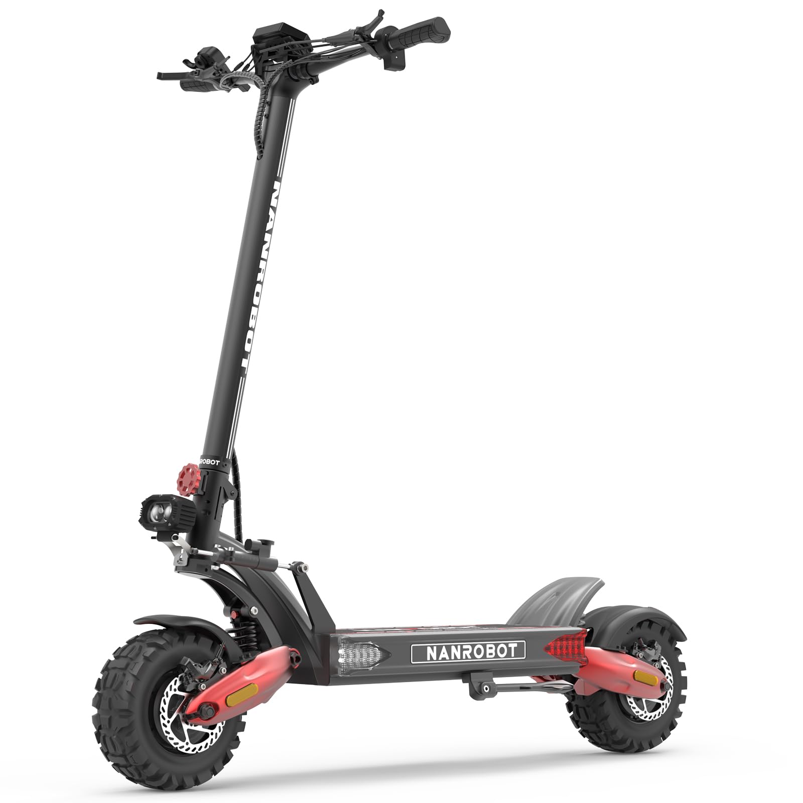 NANROBOTLS7+ Electric Scooters for Adults Fast 75mph Off Road EScooter Folding Waterproof 6000W Dual Motor EScooter with Suspension Kick Escooters 300lbs Load 45-85 Miles Dual Hydraulic Brake(Nutt)