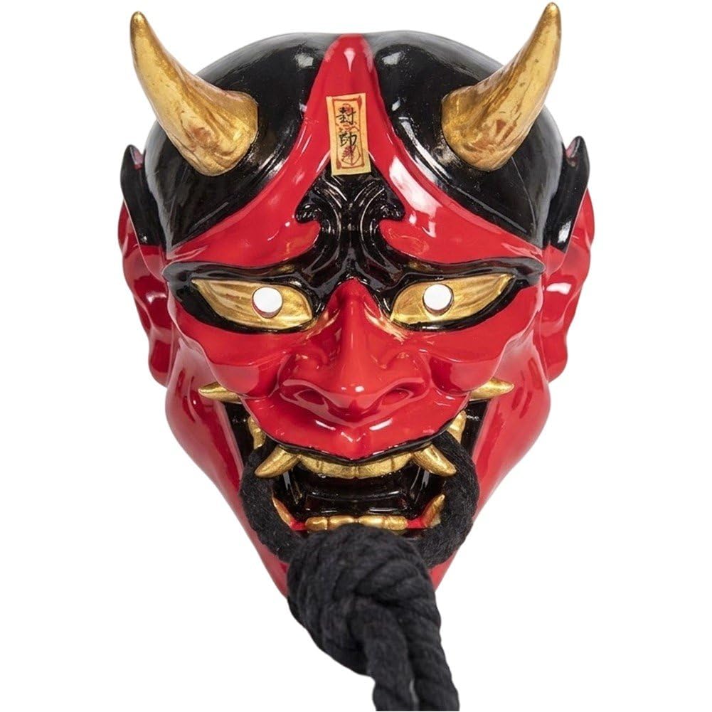 Sslvya Traditional Samurai Oni Mask Japanese Hannya Mask for Halloween Masquerade Ball Performance Cosplay Party Props