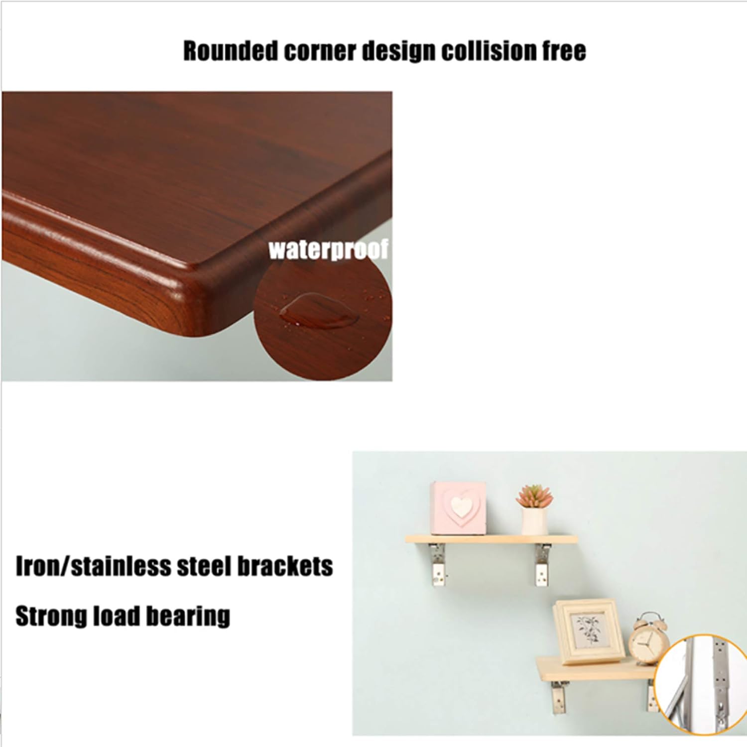 Folding Wall-Mounted Drop-Leaf Table, Foldable Computer Desk, Kitchen & Dining Table Desk, Home Office Table Desk Workstation, Easy to Assemble