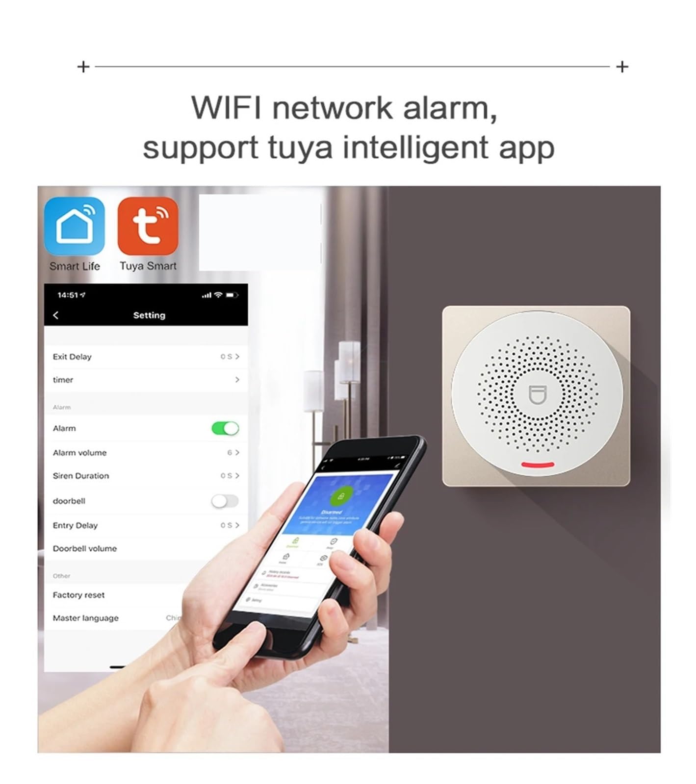 Fabrik WiFi Home Einbrecher Sicherheit Drahtlose Tuya Alarm System Bewegungsmelder APP Control Feuer FernüBerwachung(No.4)