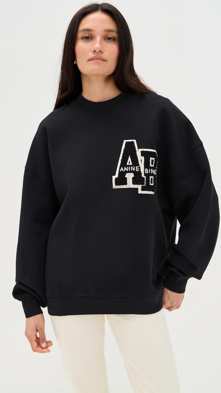 ANINE BING Women's Miles Oversized Sweatshirt Letterman - Image 2