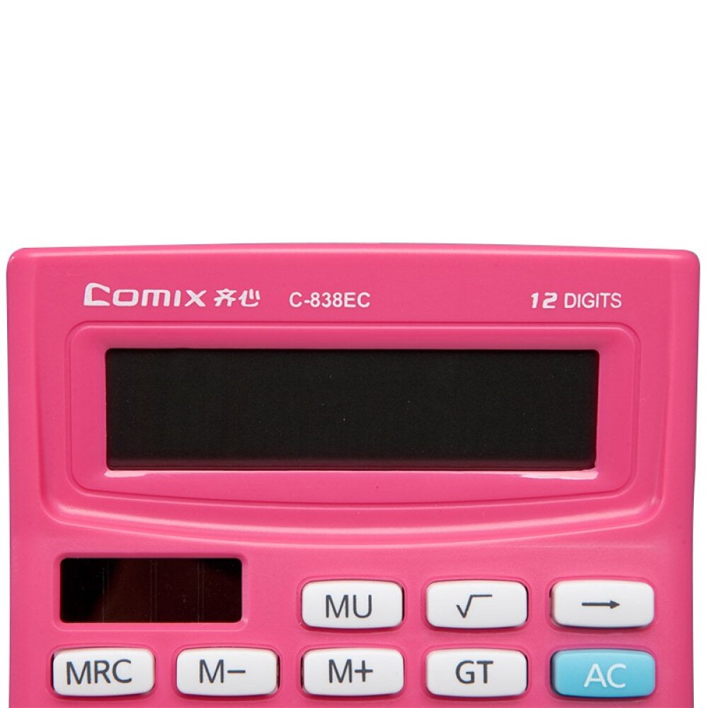 Calculatrice Bureau Gros Touches – Double Alimentation Solaire & Pile – Écran LCD 12 Chiffres – Idéal Pour Comptabilité Et Entreprise