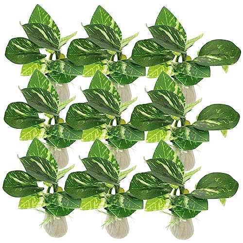 HOUDERCO 10Pcs Artificial Aquarium Plants Simulation Fish Tank Decorations Plastic Fish Tank Accessories for Creative Aquarium Decor Non Fading Design