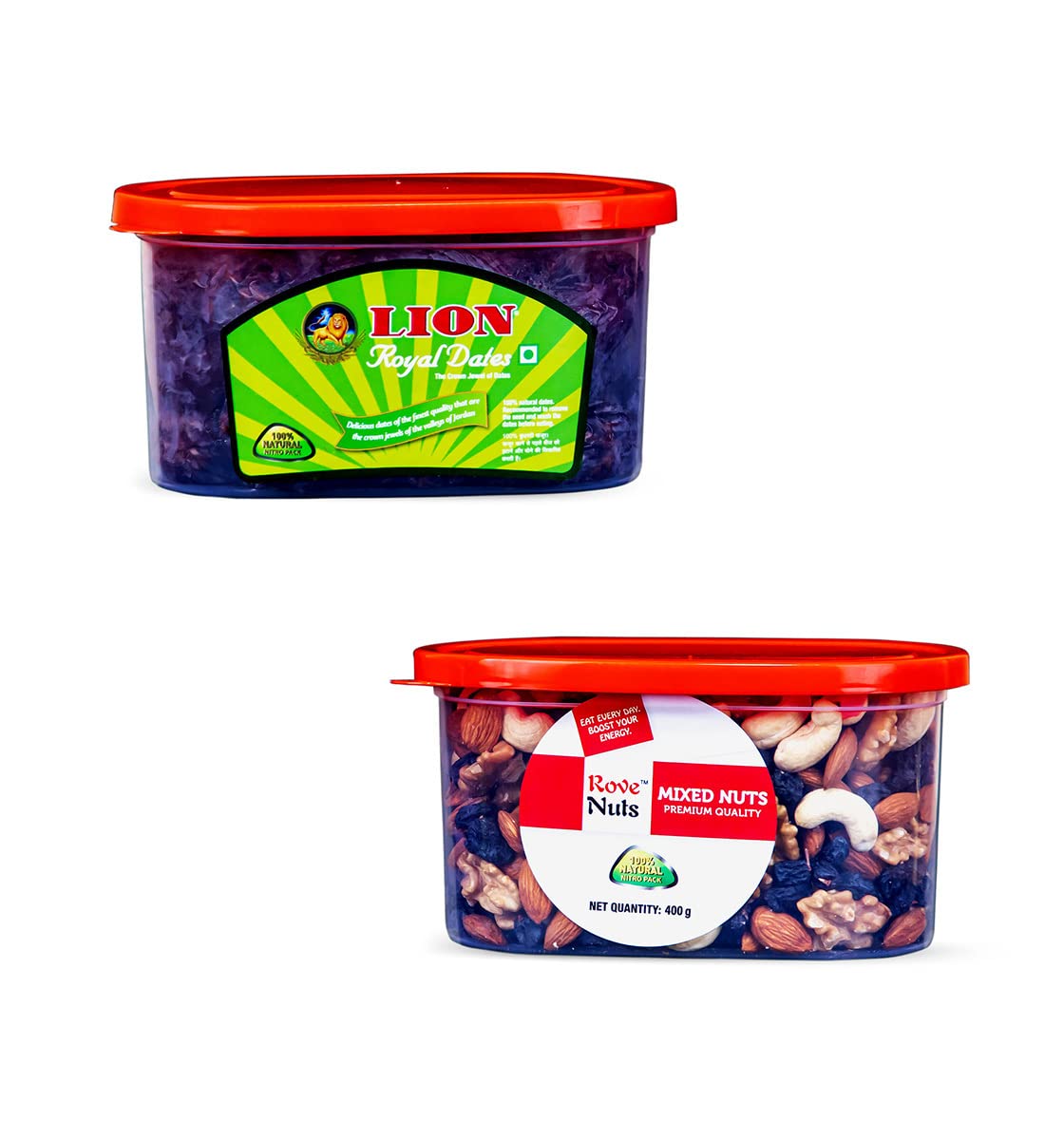 Lion Royal Dates 500 g & Mixed Nuts 400 g Almond Cashew kaju