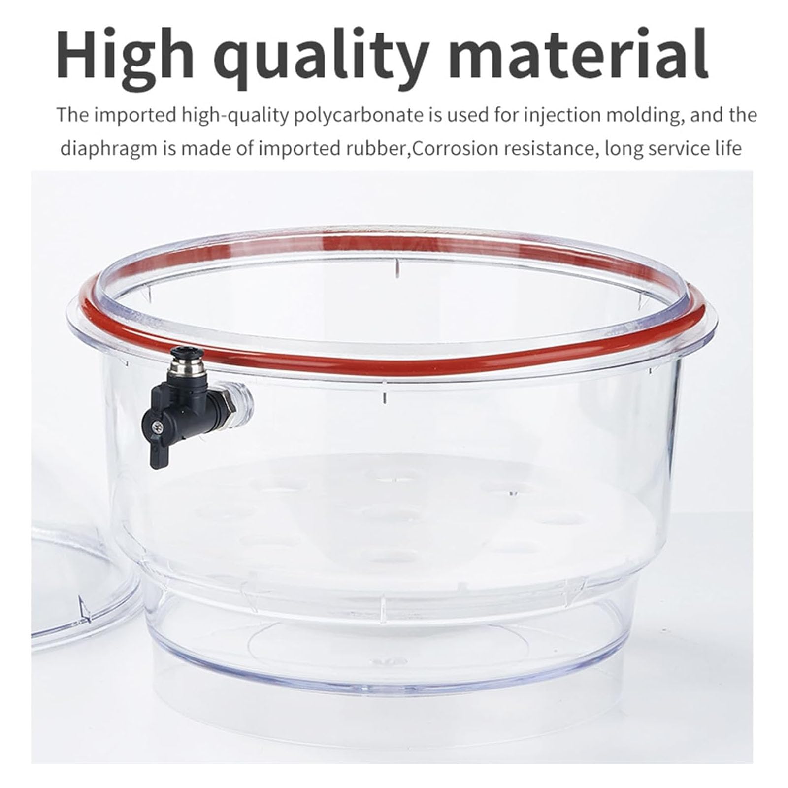 Desecador de vacío, desecador de Laboratorio pequeño, cámara de vacío acrílica Transparente de 250 mm, cristalería con válvulas Dobles, Recipiente desecador de vacío para secador de Laboratorio