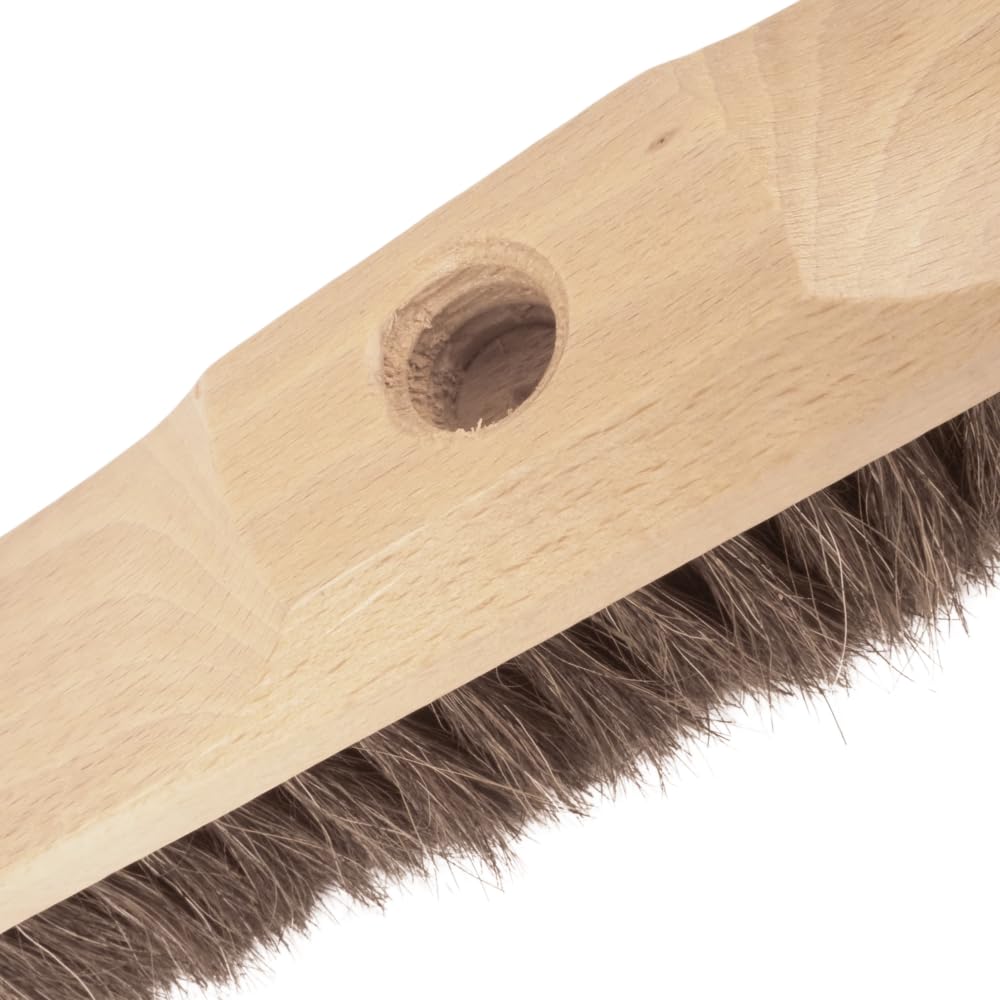 Kehrset mit Besen 120 cm Stiel Handfeger Natur Rosshaar Bodenkehrer Set Haushalt