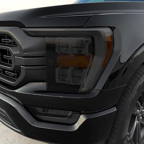 Miniatura 7 de SlickMod Tinte ahumado de vinilo precortado para faros delanteros Ford F150 2021-2023 (20% humo oscuro, 2. recortes de faros delanteros)