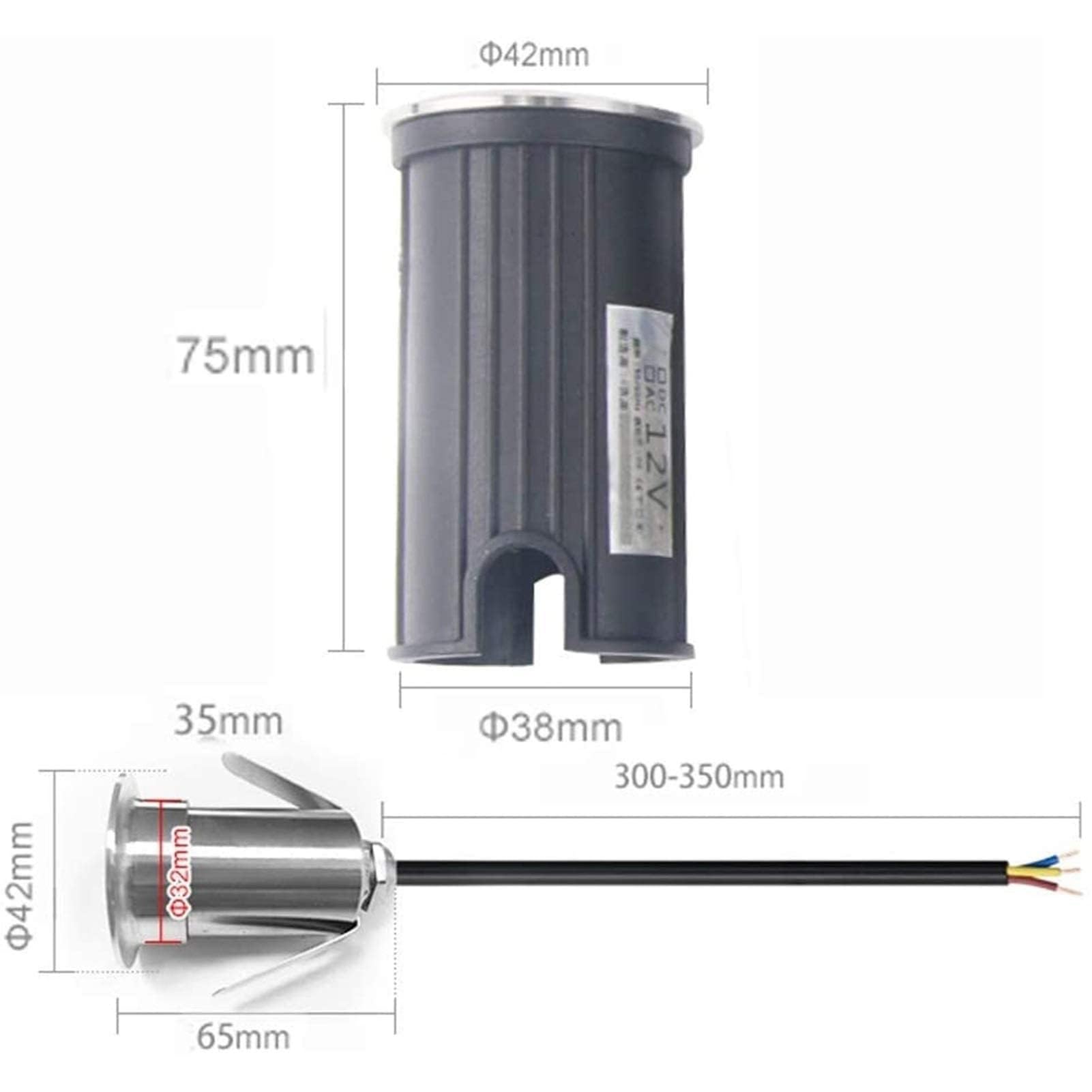 Tauchfähiges LED-Licht - Einbaustrahler für den Außenbereich, Mini-12-V-Unterwasser-LED-Strahler, IP68 wasserdichter Niederspannungs-LED-Einbaustrahler, für Garten, Terrasse, Treppe, Poolbeleuchtung
