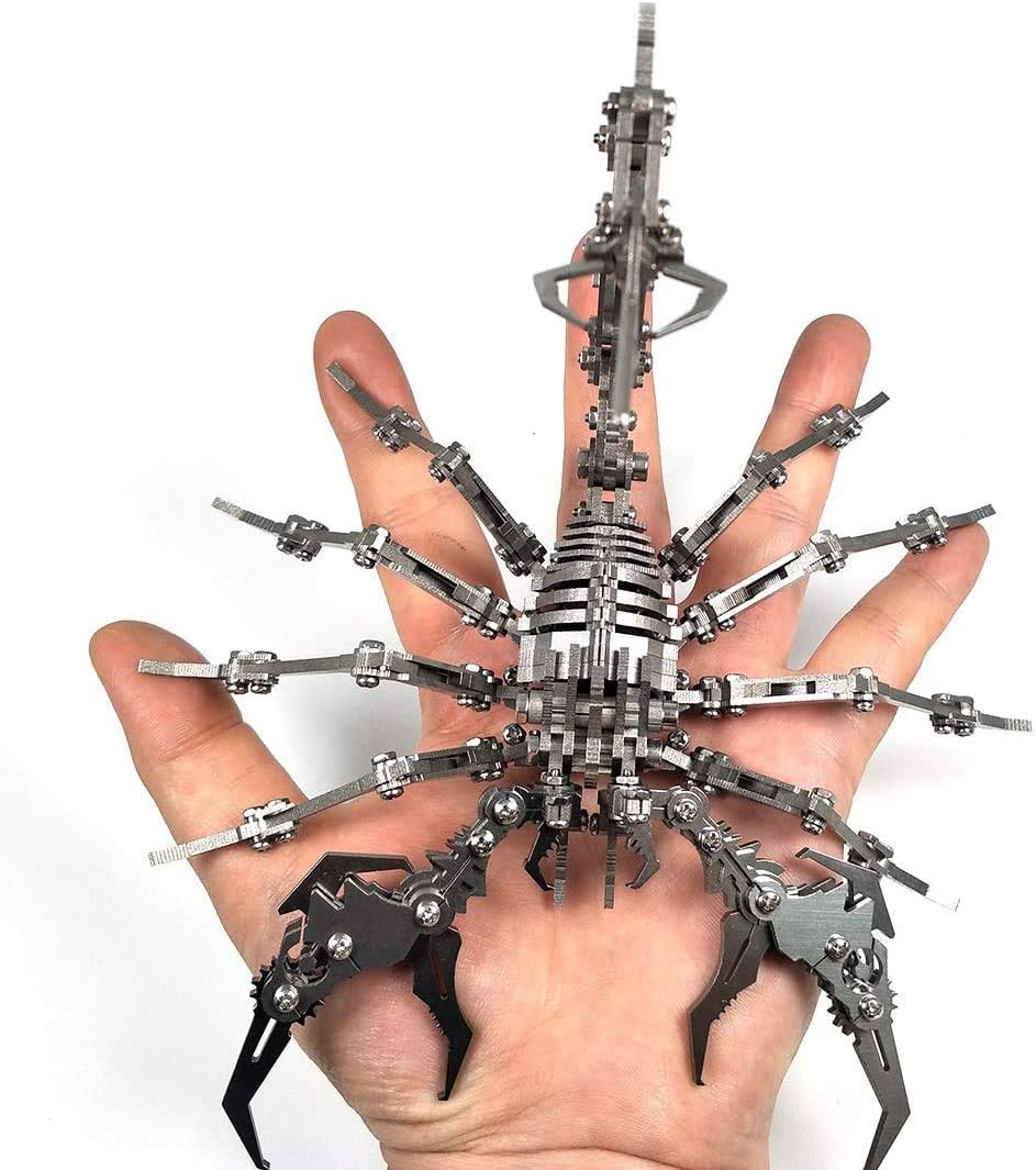 3D Metal Puzzles for Adults, Scorpion 3D Metal Model Kits to Build DIY, Puzzle Jigsaw Scorpion King 3D Stainless Steel Ornaments,Birthday Christmas