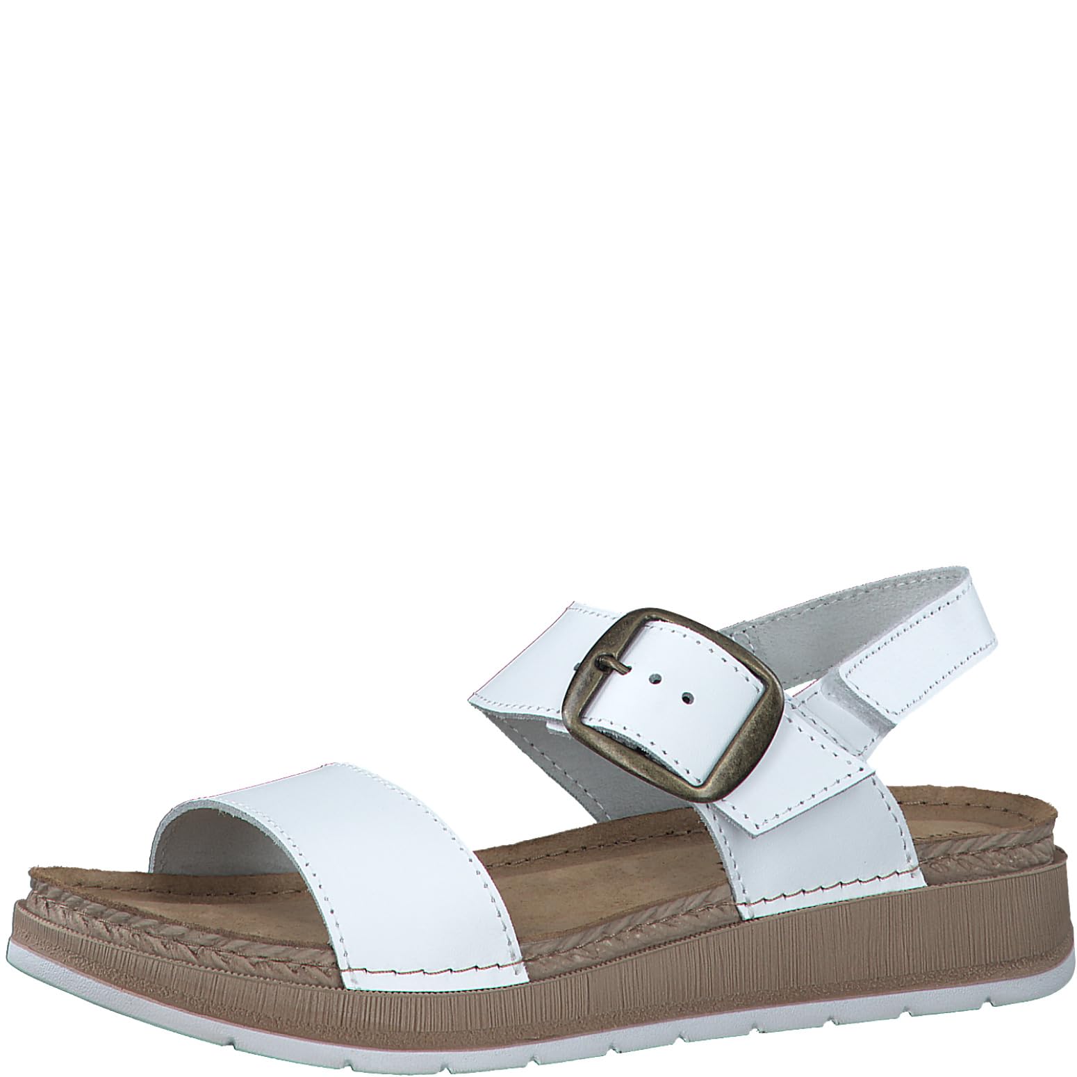 MARCO TOZZI Women's 2-28900-42 Heeled Sandal, White, 7.5