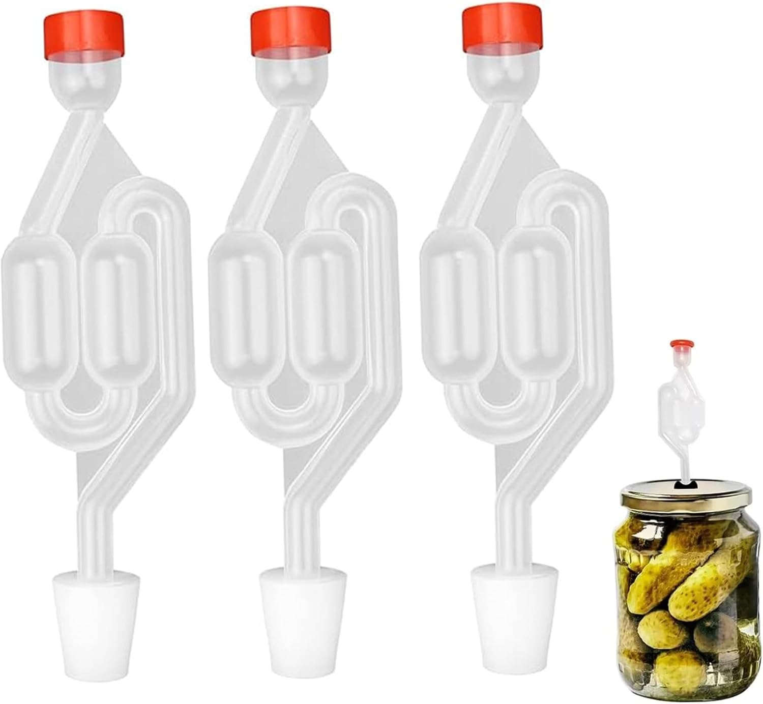 Airlocks for Fermenting S-Shaped Bubble Airlock Set with Rubber Stoppers for Brewing Wine Beer Sauerkraut Pickles