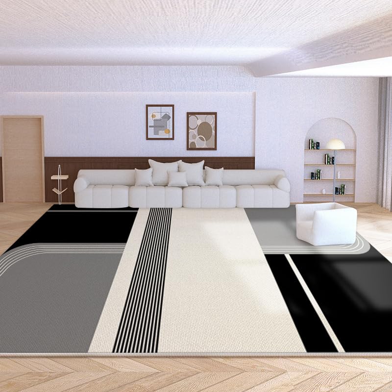Tapis métrique moderne blanc Slish anti-poussière 140x200 cm doux pour simplifier l'entretien