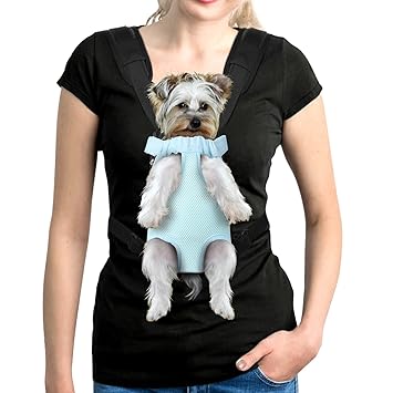 YUDODO Pet Dog Carrier Backpack Adjustable Dog Front Carrier, Legs Out Easy-Fit Dog Travel Backpack Carrier for Hiking Camping for Small Medium Dogs Cats and Rabbits (S, Sky)