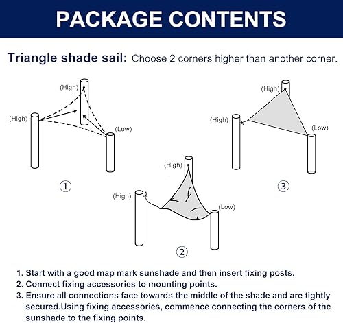 Miniatura 8 de PureFit - Toldo triangular para exteriores, 8 x 8 x 8 pies, toldo de protección solar con bloqueo UV, toldo de sombra, cubierta de patio para patio